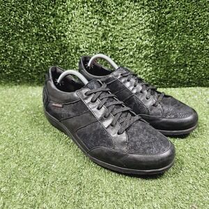 Mephisto Mobils Black Metallic Leather Casual Comfort Sneakers Womens US 7.5